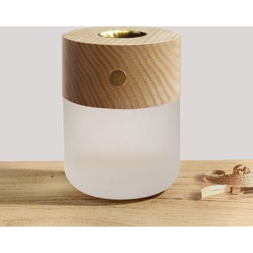 Aroma Night Light LED Bedside Bedside Simple Wood Grain Small Table Lamp Home Bedroom Yoga Room Atmosphere Light