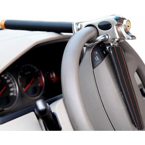 Car Steering Wheel Lock Foldable Auto Steering Lock Anti Theft Protection T-Locks Auto Security Travel Locking with 3 Key