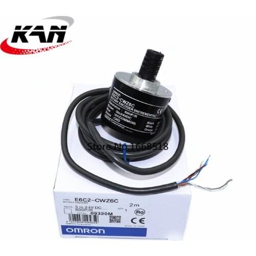 Free Shipping E6C2CWZ6C OMRON Rotary Encoder E6B2-CWZ6C 10 20 30 40 60 100 200 360 400 500 600 1000 1024 1800 2000 2500P/R 5-24v