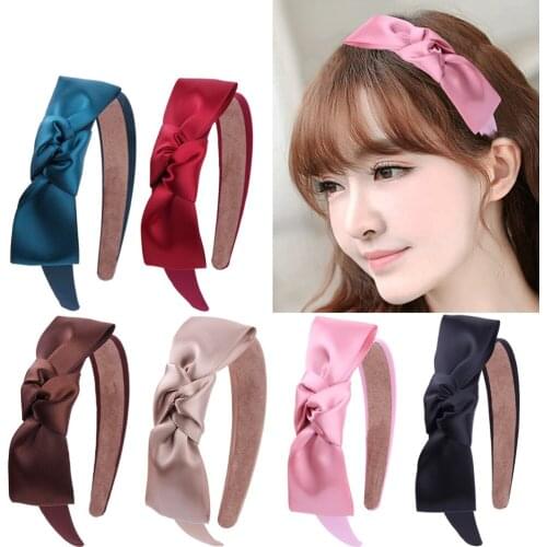 Free shipping fashion solid bow Childrens hairbands BB girls headbands lovely basic kids headwear hair accessories