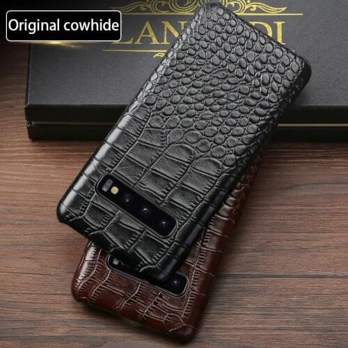 Cowhide Phone Case For Samsung Galaxy S6 S7 edge S8 S9 S10 Plus Case Note 8 9 10 for a30 a20 a50 a70 a5 a7 a8 2018 Back Cover
