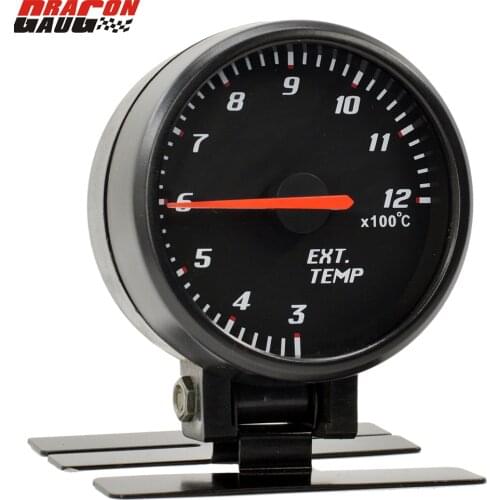 Dragon Gauge 60mm Pointer Black Face Blue backlight Car Meter Ext Temp Gauge Exhaust Temperature Meter Temperature Meter