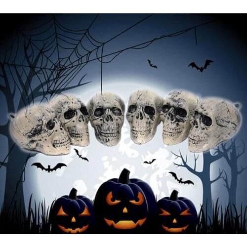 Halloween Hanging Decorations Plastic Skull Bone Head Scene Layout Props Ornaments Home Festival Party Supplies