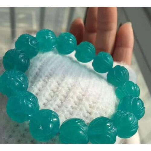 Fine jewelry Natural Crystal Bracelet Amazonite From Mozambique Gemstone 12mm AAAA Free Shipping