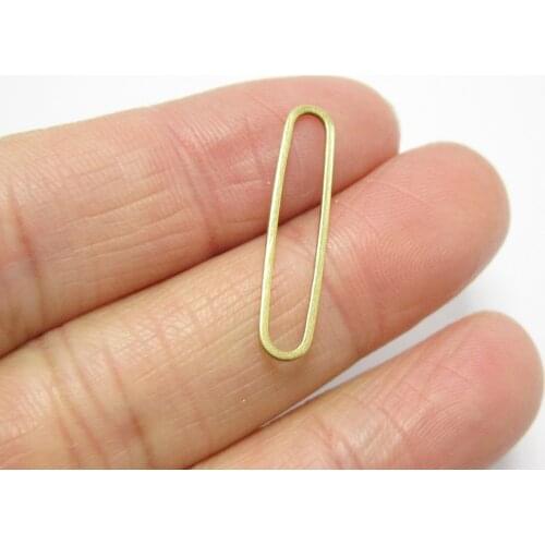Brass earring charms 25x5.5x0.8mm Long oval brass dangle charm Geometric findings -50pcs R189