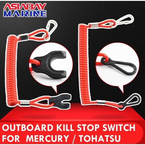 Mercury Tohatsu Marine Outboard Boat Motor Kill Stop Switch Key Rope Safety Lanyard Tether