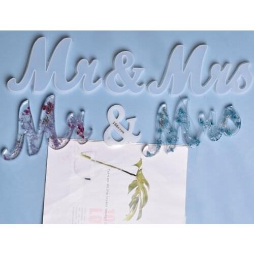 MR&MRS Words Listed Casting Silicone Mould DIY Crafts Hanging Pendant Making Tools Crystal Epoxy Resin Mold