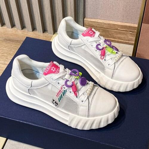 YSHUNIJ Womens 2021 New Summer Breathable Mesh Leisure Sponge Cake Platform Shoes Students Joker Sports Shoes