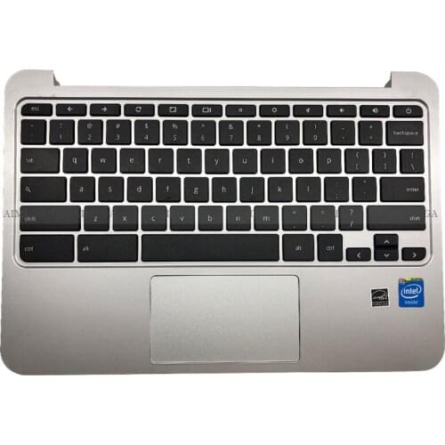 Original Laptop Palmrest Upper Case with keyboardkeyboard Touchpad For HP Chromebook 11 G3 G4 Silver 788639-001