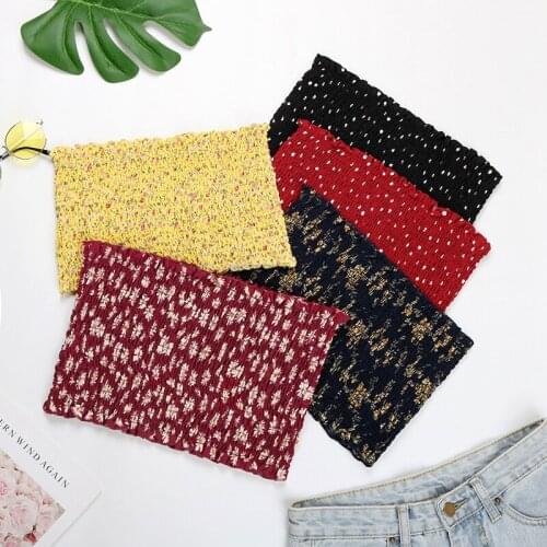 Sexy Womens Tops Female Chic Wrap Chest Vest Fashion Tube Top Polka Dot Bustier Sheer Crop Top Ladies Wrapped Chest Top Vest