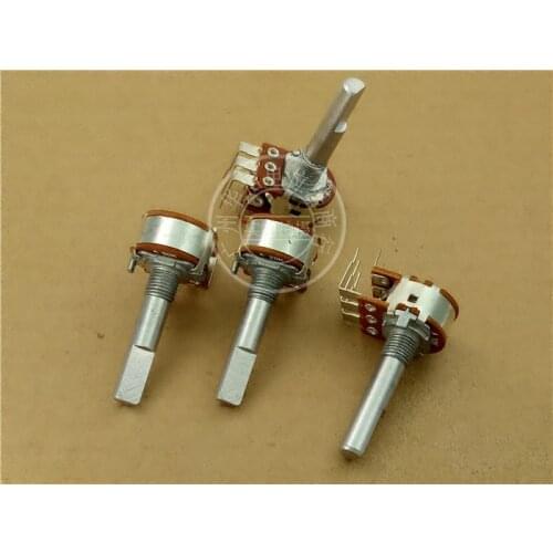 2pcs 148-type double curved foot potentiometer A10K 20K 50K 100K 250K 500K / handle 30MMF / stepper with 41 points