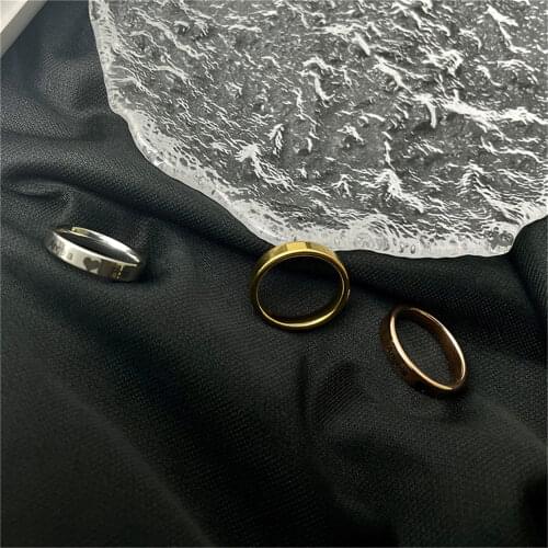 Mini-World Simple Custom Ring Engraved Name Date ID Stainless Steel Women Stacking Finger Ring Engagement Jewelry Memorial Gift