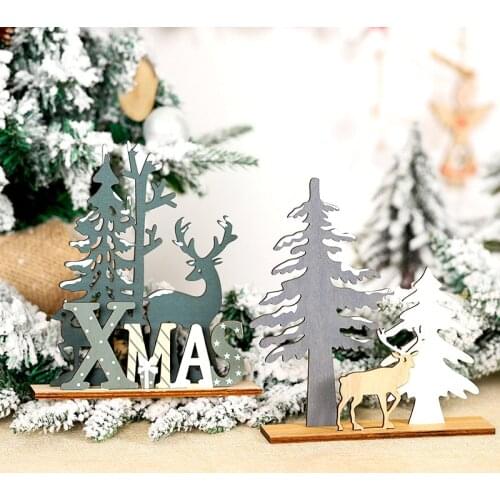 Christmas decorations DIY wooden hand-painted decoration Christmas tree elk candlestick festive atmosphere decoration