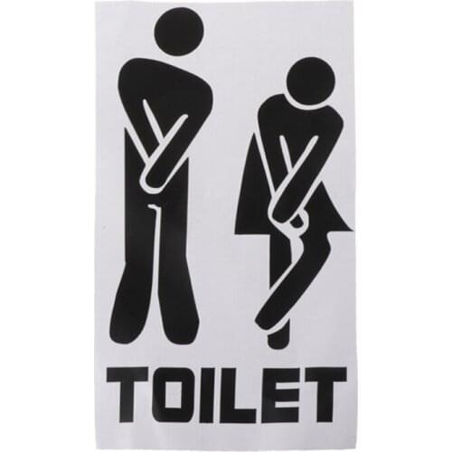 Removable Cute Man Woman Washroom Toilet WC Sign Stickers Family DIY Home Decor