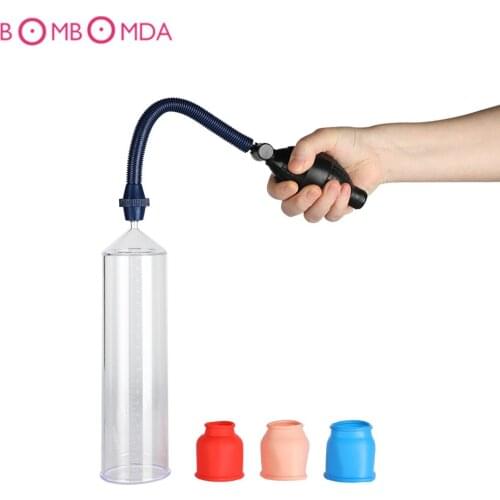Silicone Male Penis Enlargement Device Enlargement Pumps Penis Extender Massager Training Pump Adult Sex Toys for Man Adult Game
