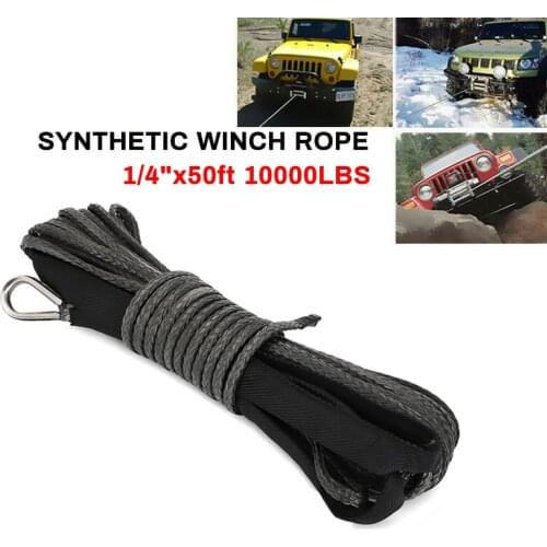 15M 10000LBS Synthetic Winch Rope Line Recovery Cable For Jeep Off Road 4WD ATV UTV Truck Boat SUV Synthetic Winch Towing Rope
