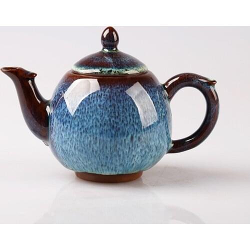 Tian mu you Kiln Porcelain Teapot yao Variable Drawing Teapot Kung Fu Star Glaze Tea Queen Tea Teapot