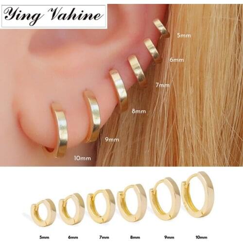 Ying Vahine 100% 925 Sterling Silver Classic 5mm 6mm 7mm 8mm 9mm 10mm Round Circle Hoop Earrings for Women