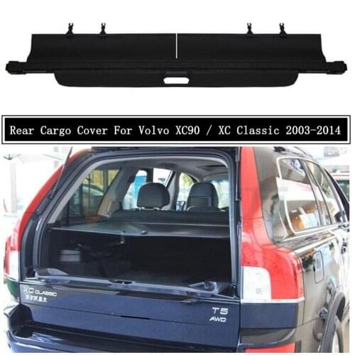 Rear Cargo Cover For Volvo XC90 XC Classic 2003-2014 Partition Curtain Screen Shade Trunk Security Shield Accessories Black