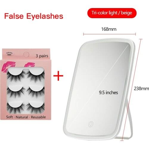 Makeup Mirror With Light Smart Desktop LED Cosmetic Mirror With Touch Dimmer Standing Table Vanity Mirror With LED Lights espejo