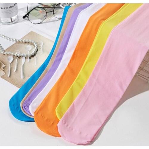 Plus Size Womens Colored Tights 60D Thin Velvet Matte Women Pantyhose Anti-snagging Nylon Large Tights Big Size Spring Autumn