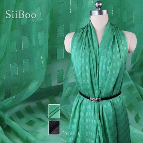 Gold metallic broken stripe 100% silk satin fabric apparel for autumn spring women dress scarf tecido tisu de soiré SP5897