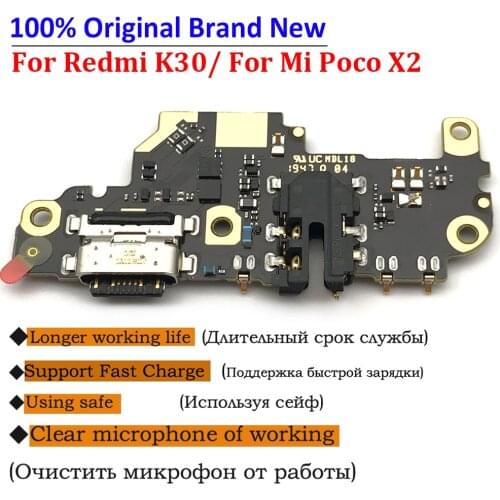 100% Original New For Xiaomi Redmi K30 USB Charging Port Charger Board Flex Cable For Xiaomi Pocophone X2 Dock Connector