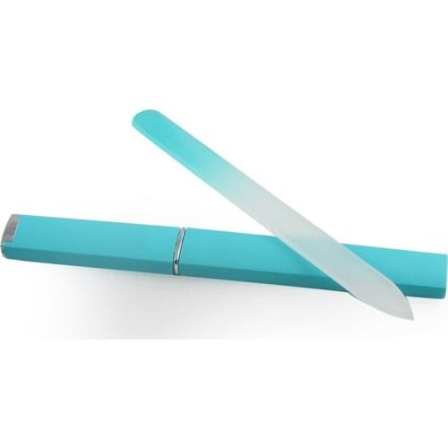 10X New TOP QUALITY CRYSTAL GLASS NAIL FILE 5 1/2" with Companion Case NF014