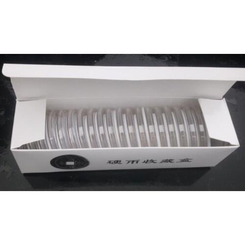 20pcs/set Commemorative Coin Acrylic Round Boxes Coin Collection Protect Box 20Set