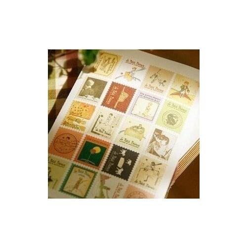 4sheets/lot New vintage prince stamp sticker note sticker Decoration label Multifunction DIY sticker