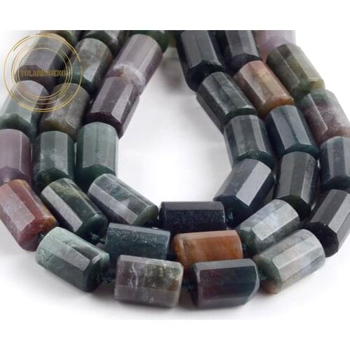 AAA Natural Stone Faceted Column Shape India Agates Beads For Jewelry Making Diy Bracelet Necklace Charms Accessories 5*10mm 15