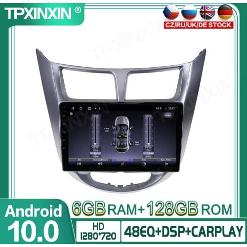 Android 10.0 6+128G For Hyundai solaris 2010-2016 Car Gps Navigation Stereo Unit Multimedia Player Radio Tape Recorder Head unit
