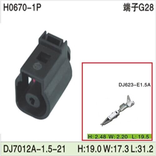 Free shipping 200sets DJ7012A-1.5-21 1Pin AMP Car Electrical Wire Connectors for VW,BMW,Audi,Toyota,NISSAN