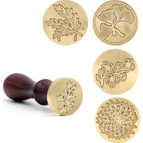 Botanical Wax Seal Stamp Retro Classic Sealing Wax Stamps Envelope Cards Decor Flower of Life Sunflower Olive Wreath Leaf