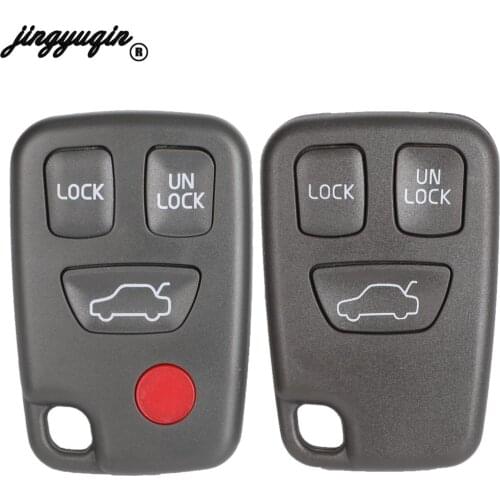 Jingyuqin 3/4 Buttons Key Shell for Volvo S70 V70 C70 S40 V40 XC90 XC70 New Replacement Uncut Blade Car Key Case Cover