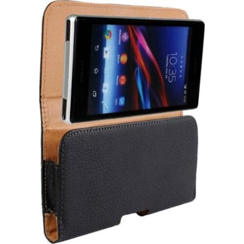 Case SN L39H for Sony Xperia Z1 Horizontal type Luxury Leather Men Waist Bag Clip Card Pouch Mobile Phone Holster