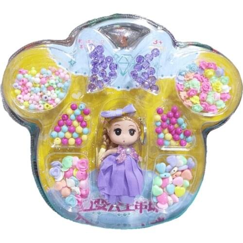 Kids Jewellery for Girls Princess Cartoon Skirt Dolls Beaded Children Handmade DIY Amblyopia Training Diy Beads Bracelet Kit