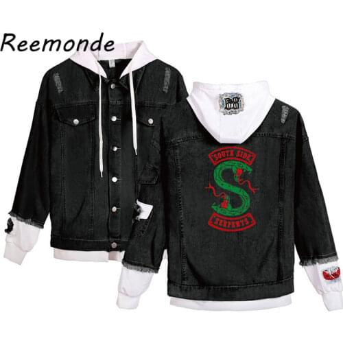 South Side Serpents Riverdale Sweatshirt Jeans Hoody Denim Jacket Riverdale Serpents Clothing Tops Autumn Coat Hooded