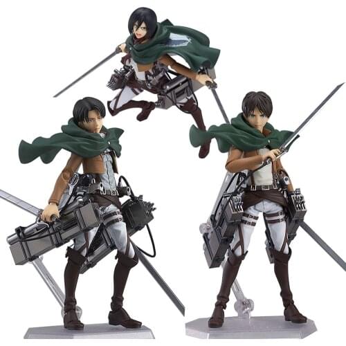 Anime Attack On Titan Model Figure Action Toys Eren Mikasa Ackerman Levi Car Ornaments Doll Creative Adult Kids Decor Xmas Gift