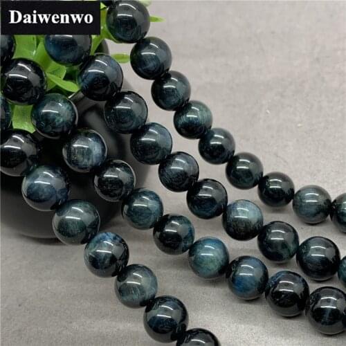 Deep Blue Tiger Eye Beads Stone Round 4-16mm Gemstone Loose Spacer DIY Wholesale