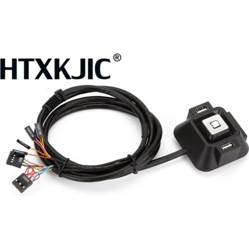 Mini Desk Mount PC Switch Extender Cable Power on/off Reset Button Switch Extension Cable with Dual USB Port Audio Plug