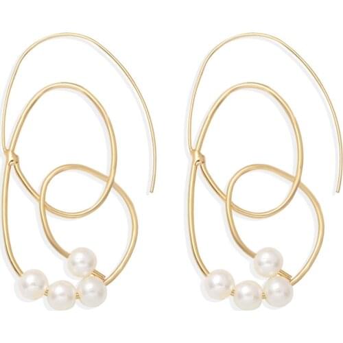 Dvacama Fashion New Simulated Pearl Unique Irregular For Women Earrings Drop Earrings Jewelry Accessories Gift 2020 Party Dangle