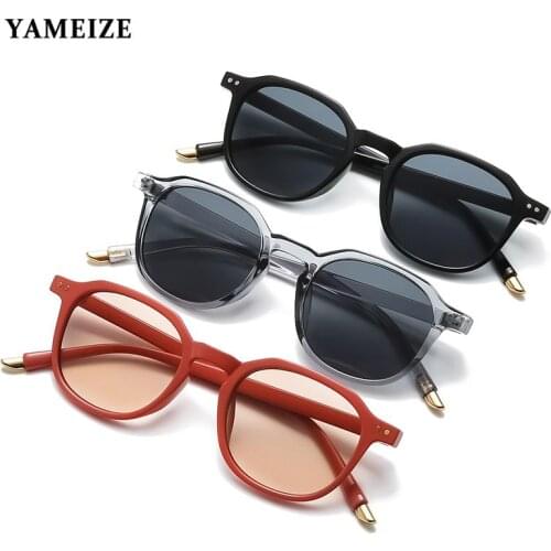 Fashion Retro Square Sunglasses Women 2021 Vintage Oval Sun Glasses Pink Sunglasses Street Shot Shades Lunette De Soleil Femme