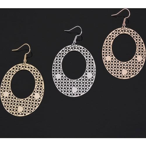 Bohemia jewelry round shape vintage statement hollow earrings Geometri earrings computer piece earrings