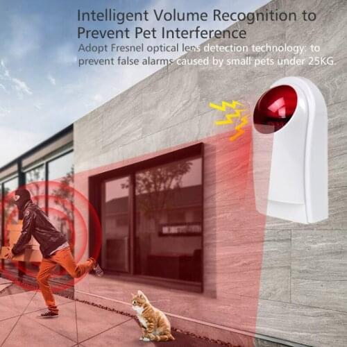 Can be Connected to 1527 Learning Code Remote Home Alarm 433MHZ Wireless Strobe Alarm Sensor 130 Decibel Waterproof Alarm Device