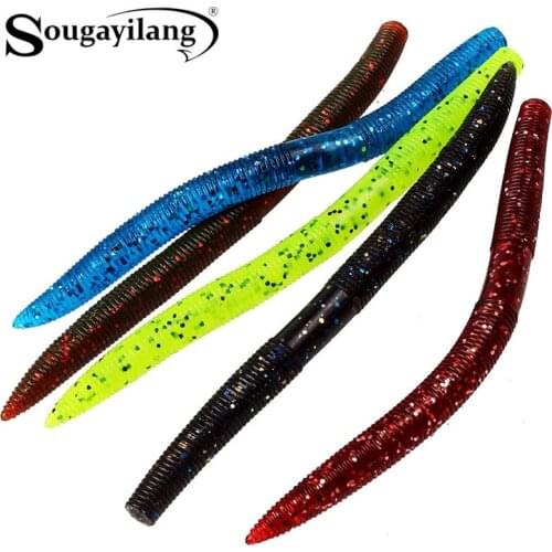 Sougayilang Big Worm Soft Fishing Lures 9g 142mm 10PCS Soft Fishing Artificial Bait for Saltwater Freshwater Carp Fishing Tackle