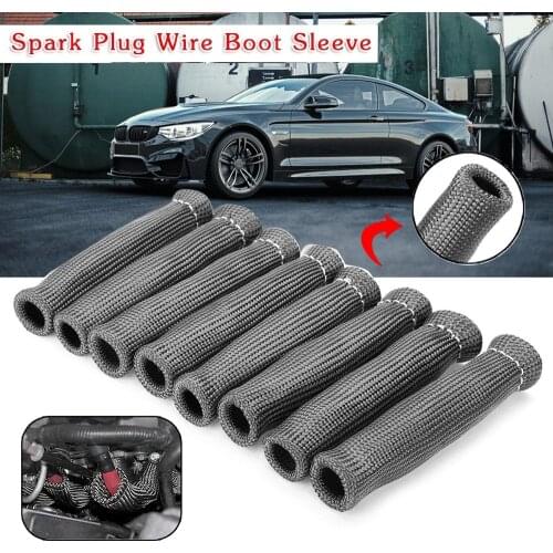 8 Piece High-temperature Automobile Spark Plug Wire Protective Cover Heat Shield