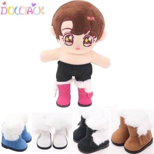 New Fashion 5.5cm Woolen Shoes For 14 Inches Dolls 5 Colors Zipper Snow Boots Hot Sale Doll Shoes For EXO Diy Doll Accessories
