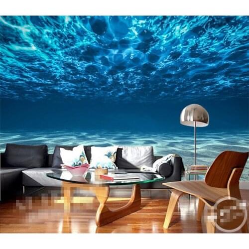 Charming Deep sea Photo Wallpaper Custom Ocean Scenery wallpaper Large Mural Silk Wall painting Kids Bedroom Art Room Decor Home