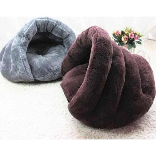 Hot Sale Pet Dog Cat Beds Brown And Grey Pet Dog House Warmly Sleeping Bag Indoor For Samll and Medium Dog Cat Kennel Products